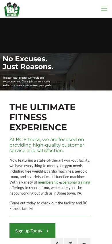 BC Fitness Gym on mobile