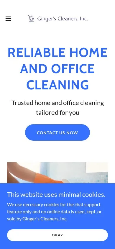 Ginger's Cleaners on mobile