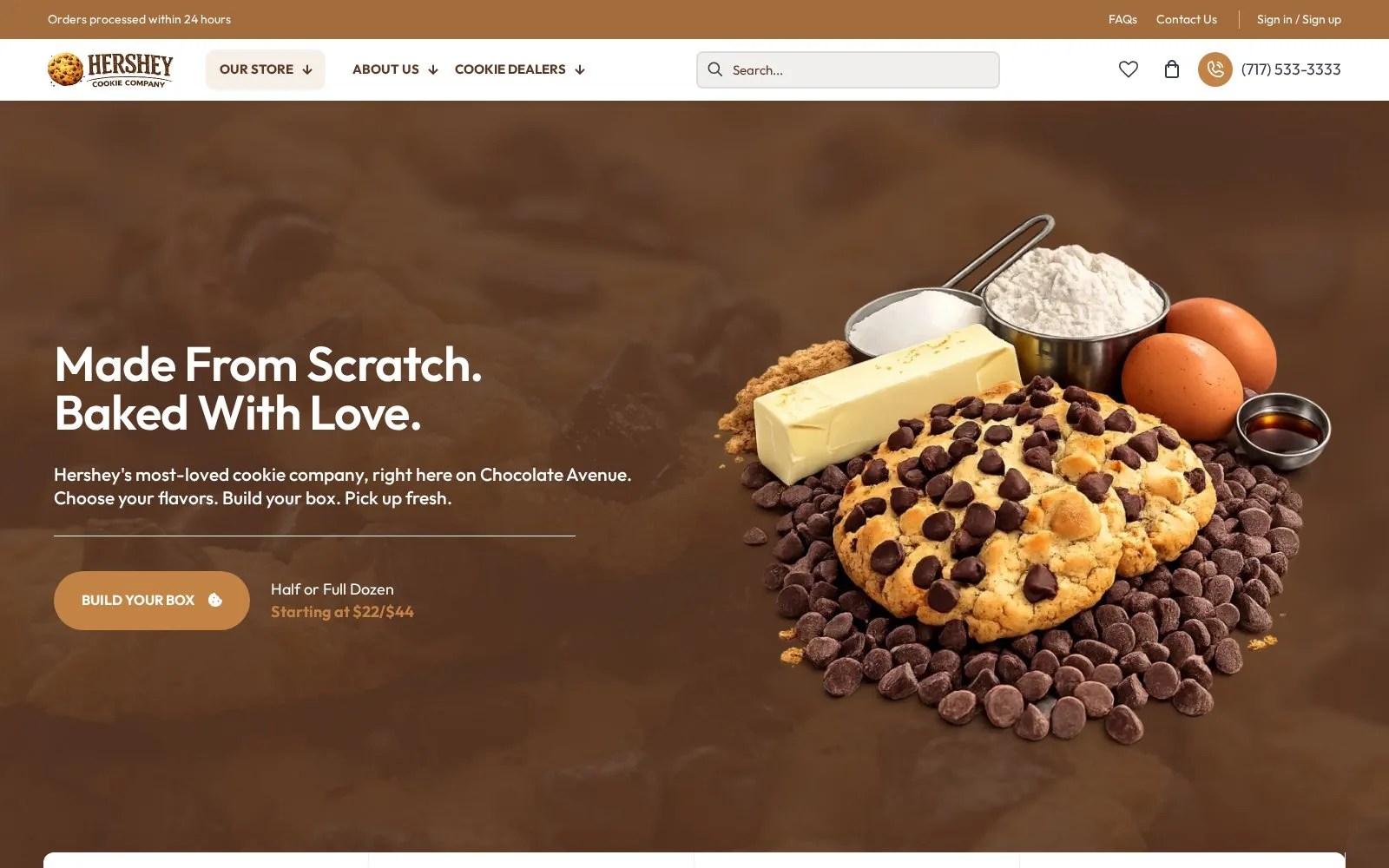 Hershey Cookie Company, desktop view