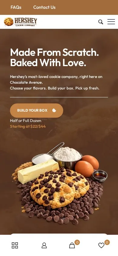Hershey Cookie Company, mobile view