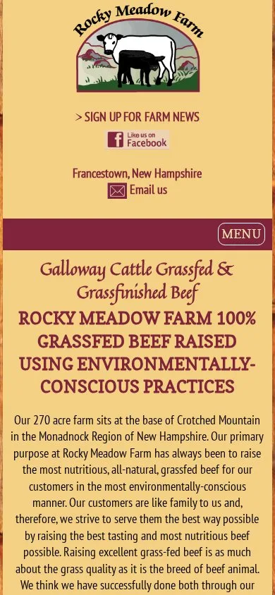 Rocky Meadow Farm on mobile